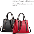 Miniatyrbillede 3 af 7: Damehåndtasker, Elegant Tote Bag med Top-Håndtag, Skuldertaske, Patent Læder Håndtaske, Arbejdstaske til Damer Rojo vino