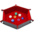 Pikkukuva 1 / 4: Kuusikulmainen kokoontaitettava kuutioalusta PU-nahkaa, viininpunainen sametti Dungeons and Dragons RPG -peleihin, D&D:hen ja muihin lautapeleihin