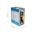 Miniatyrbild 5 av 5: Bokhörna Kit DIY Bokhylla Insats Dekor 3D Pussel Miniatyr Träfågelbockar Med LED-Ljus Liten Bibliotek Hem Dockhus Sea Breeze Realm