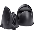 Miniatyrbilde 1 av 4: Silikonovnshansker, grytekluter - Varmebestandige, sklisikre, vanntette, miniovnvotter perfekte for matlaging, baking og grill Black