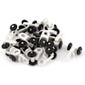 Miniatyrbillede 1 af 4: SOURCING MAP Hvide Plastik Gardiner Skinne Ruller 13mm Diameter Sorte Ruller Persienne 20 stk
