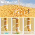 Miniatyrbillede 5 af 5: Blomstret rundt tæppe i mikrofiber, blødt og skridsikkert, med vandabsorption