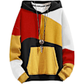 Miniatyrbilde 1 av 4: Herrehettegenser, Hip Hop-genser med hette, Unisex fritidssport-sweatshirts vår høst vinter Red and black
