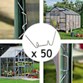 Miniatyrbilde 2 av 4: 50 stk. drivhus W-klips i rustfritt stål, wireglassrammefester