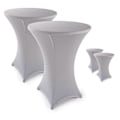 Miniatyrbild 2 av 5: Eleganta Antracit Stretchöverdrag Bar Bordsöverdrag för Bistrobord Silver  gray 80  2 Set