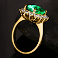 Miniatyrbilde 2 av 2: Palass Prinsesse Diana Kate Middleton Klasse Edelsten Fødselsstein Safir Halo Forlovelsesringer for Kvinner