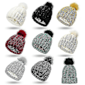 Miniatyrbillede 4 af 5: Unisex Stretch Satin Strikket Hue Fe Uld Varm Beanie Hue Huer Wine Red