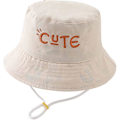Miniatyrbilde 1 av 5: Bøttehatt for barn, justerbare solhatter, pustende strandhatt for gutter og jenter_ll Søte beige graffitibokstaver 2 år
