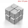 Avkoppling Leksaker Premium Metall Infinity Cube Bärbar Svart Silver silver silver