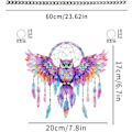 Miniatyrbillede 2 af 4: Farverig Ugle Solfanger, 2D Ugle Farvet Akryl Solfanger, Farvet Glas Ugle Solfanger, Farverig Ugle Vinger Spreder Solfanger