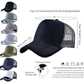 Miniatyrbillede 2 af 6: 5 Panel Baseball Cap, Mesh Cap, Justerbar Snapback, Mesh Ensfarvet Unisex Negro