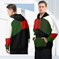 Miniatyrbilde 4 av 4: Herrehettegenser, Hip Hop-genser med hette, Unisex fritidssport-sweatshirts vår høst vinter Red and Green