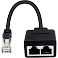 Miniatyrbillede 3 af 5: RJ45 Netværks Splitter Kabel, RJ45 1 Han til 2 Hun til Ethernet Cat 5/CAT 6 LAN Ethernet Kabel Forlænger Browse Online (Brug Samtidigt (1 Par)