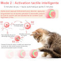 Miniatyrbild 3 av 6: Interaktiv Kattboll, Smart Automatisk Rullande Inomhus Kattleksak, med Skiftande LED-lampor, 2 Lägen