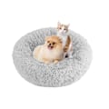 Miniatyrbillede 3 af 4: Rund Plys Kæledyrsseng Kattekurv Hus Madras Varm Hundeseng Kattegrus Egnet til Hvalpe Killing Lille Light gray Style 1