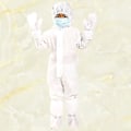 Miniatyrbild 5 av 5: Säkerhetsskyddskläder Engångsoverall Dammtäta Kläder Nonwoven Andningsbara Isoleringskläder Arbetsdräkt Heldräkt Kostym För Barn White Height 110-120cm