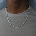 Miniatyrbild 1 av 4: 2023 Fashion Klassisk Figaro Kedjekedja Halsband Män Rostfritt Stål Lång Halsband För Män Kvinnor Kedjesmycken silver 20 tum (50 cm)