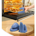 Miniatyrbilde 4 av 4: Silikonovnshansker, grytekluter - Varmebestandige, sklisikre, vanntette, miniovnvotter perfekte for matlaging, baking og grill Black