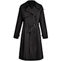 Miniatyrbild 4 av 4: Dam Casual Lång Trenchcoat Vindtät Kappa med Bälte Enfärgad Dubbelknäppt Slagkrage Vindjacka Vår Höst
