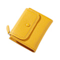 Miniatyrbillede 1 af 2: Dame 2-foldet Pung Læder Kort Pung Piger Kortholder Clutch Taske Ensfarvet Yellow