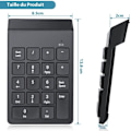 Miniatyrbilde 2 av 4: Mini trådløst numerisk tastatur 18 taster USB 2,4 GHz bærbar PC-del kompatibel med Windows, Mac og Linux