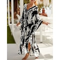 Miniatyrbild 3 av 4: Kaftanklänningar Omslag för Badkläder Dam Plus Size Djurmönstrad Kaftan Resortklänning