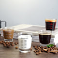 Miniatyrbild 2 av 3: Shotglas Mätkopp Rund Flytande Tungt Glas Espresso Shotglas 1 OZ 4 Funktioner 30ML (2-pack-Svart+röd) Black+Red