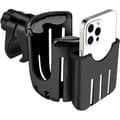 Kopholder til klapvogn, universal kaffeflaskeholder med telefonholder-organizer til klapvogn, sulky, barnevogn, kørestol, rollator (sort-stil 2)
