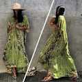 Miniatyrbild 3 av 4: Kaftanklänning för kvinnor, lös lång kaftan i one size, kortärmad tunika kimono, vardagsbadkläder, strandbaddräkt, överdragskläder, loungewear-rockar