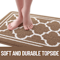 Miniatyrbilde 3 av 4: Vaskbare dørmatter innendørs, smussfanger matte absorberende sklisikker lav profil dørmatte for inngang, innside, kjøkken – 50 x 80 cm Brown