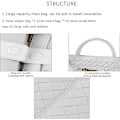Miniatyrbild 6 av 6: Vävd damväska, Vävd väska med handtag, Vävd axelväska, Crossbody-väska Blanco