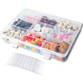 Miniatyrbilde 1 av 2: Snackboks med 18 flyttbare rutenettrom, Multi Plast Snackle Boksbrett med rom for reisefly (20,1×14,9cm)