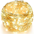 Miniatyrbild 1 av 3: Twinkle Star 33FT 100 LED Silver Wire String Lights Batteridriven LED-slingor för julbröllopsfest heminredning Varmvit 1-pack