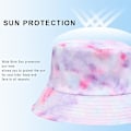 Miniatyrbillede 4 af 4: Bøllehat Vendbar Pakkelig Tie Dye Hatte Dobbeltsidet Vendbar Strand Sol Børnehatte