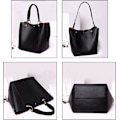 Miniatyrbillede 2 af 7: Store damehåndtasker, dametaske, PU læder crossbody taske, dame mode shopper taske til shopping, fest, rejser, arbejde Negro