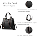 Miniatyrbillede 7 af 7: Damehåndtasker, Elegant Tote Bag med Top-Håndtag, Skuldertaske, Patent Læder Håndtaske, Arbejdstaske til Damer Negro