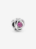 - October Pink Eternity Circle Charm - Sterlingsilver