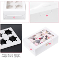Miniatyrbillede 2 af 4: 20 Styk Cupcake Æsker, 6 Huller med Vindue, Kager, Gaveæsker til Muffins, Kager, Kager, Desserter, Hvid