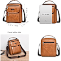 Miniatyrbillede 5 af 5: Herretaske Herre Skuldertaske Læder Håndtasker Vandtætte Crossbody Tasker Retro Business Casual Messenger Læder Messenger Tasker Mænd