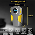 Pikkukuva 2 / 4: Kannettava digitaalinen auton rengaspumppu 3 suutinadapterilla ja digitaalisella LED-valolla, 12 V nopea sähköinen ilmapumppu