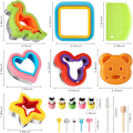 Miniatyrbillede 2 af 7: 24 stk. Sandwich Cutter og Sealer Sæt Brød Sandwich Cutter Pandekage Maker Hjerte Firkant Dinosaur Stjerneform, osv. (24)