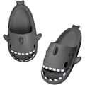 Miniatyrbild 7 av 7: Hajtofflor för pojkar och flickor, Shark Flip Flops för män och kvinnor, Shark Slippers, Bekväma halkfria pool-hajsandaler med tjock sula för sommaren Dark gray 40/41