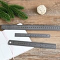 Miniatyrbillede 4 af 4: 3 stk. sæt rustfri stållinealer dobbeltsidet metrisk og imperial præcisionslineal metallineal 15 cm (5,9 tommer)/20 cm (7,87 tommer)/30 cm (11,8 tommer) lineal