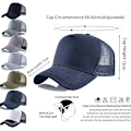 Miniatyrbillede 2 af 4: 5 Panel Baseball Cap, Mesh Cap, Justerbar Snapback, Mesh Ensfarvet Unisex Azul tibetano