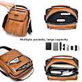 Miniatyrbillede 4 af 5: Herretaske Herre Skuldertaske Læder Håndtasker Vandtætte Crossbody Tasker Retro Business Casual Messenger Læder Messenger Tasker Mænd