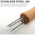 Miniatyrbilde 4 av 5: 6 maiskolber med rustfrie stålspyd. Gjenbrukbare maisspyd med håndtak i eiketre - grilling, kjøkkentilbehør (10 cm lange)