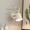 Miniatyrbillede 2 af 5: Kreativ moderne væglampe simpel væglampe jern væglampe E27 base Nordisk hjortehoved art deco stil til soveværelse, stue, børneværelse