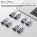 Pikkukuva 2 / 5: USB C - Micro USB -sovitin, Type C/Micro USB naaras Lightning uros -muunnin, Micro USB - USB C -jatkaja (8 kpl)