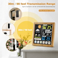 Miniatyrbild 3 av 4: Professionell Trådlös Inomhus Utomhus Väderstation Färgglad Termometer Hygrometer med LCD Digital Barometer