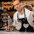 Miniatyrbillede 3 af 3: Cocktail Jigger i rustfrit stål - Professionel 10ml/20ml/30ml/45ml spiritusmåler til bartendere (Sølv)